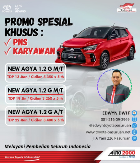 PROMO TOYOTA AGYA Dp mulai 13 jt