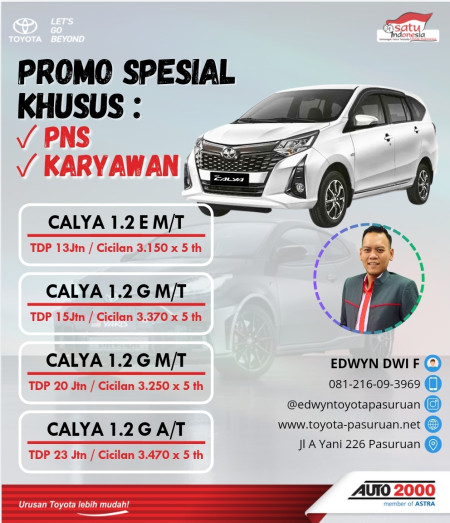 PROMO TOYOTA CALYA DP mulai 13 jta